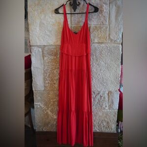 Boston Proper Vibrant Red Maxi Dress